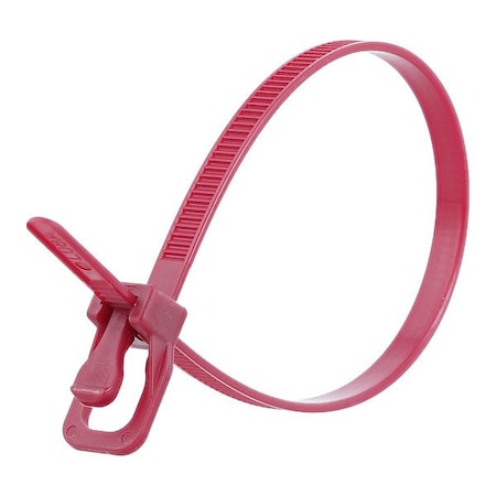 Retyz Reusable Cable Ties, 6 in L, 38 mm Max Bundle Dia., Maroon, Nylon 6/6, 50 lb Strength, 20 PK EVT-S06MR-HA