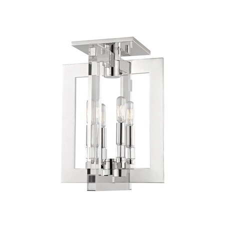 Hudson Valley Lighting Wellington 4 Light Semi Flush 12 In. Polished Nickel 9311-PN