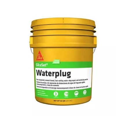Sika SikaSet Waterplug One-Component Cement-Based Fast-Setting Water Stop Repair Mortar 1 Gallon Can 812392