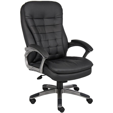 Boss High Back Executive Chair with Pewter Finished Base/Arms B9331