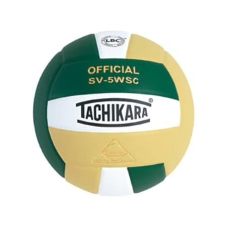 Tachikara SV5WSC.DGWVG Sensi-Tec Composite High Performance Volleyball - Dark Green-White-Vintage Gold SV5WSC.DGWVG