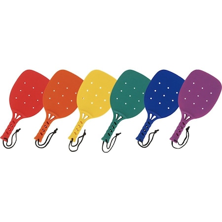 Champion Sports Plastic Paddleball Rackets, Set of 6 Assorted Colors MRSET