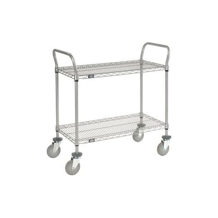 Global Equipment Nexel    Utility Cart, 2 Shelf, Nexelate   , 30"L x 18"W x 42"H, Pneumatic Casters 1830N2EP