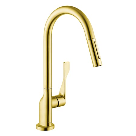 Axor Citterio HighArc Kitchen Faucet 2-Spray Pull-Down, 1.75 GPM in Brushed Gold Optic 39835251