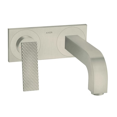 Axor Wall-Mounted Single-Handle Faucet Trim w/ Base Plate- RhombiCut, 1.2 GPM in Brushed Nickel 39171821