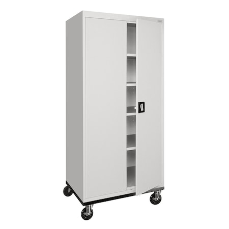Sandusky Lee Solid Door Storage Cabinet, 36 in W, 78 in H, 24 in D, Light Gray TA4R362472-05