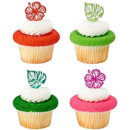 Cakedrake Tropical Assortment, Hibiscus, Palm Leaf 24/PKG cake topper decor Cake Picks CD-DCP-22545-24/PKG