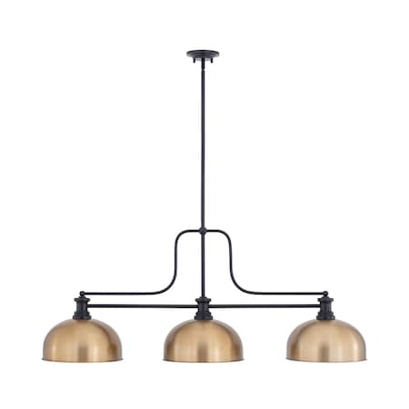 Z-Lite Melange Matte Black 3 Light Billiard 725-3MB-D13HBR