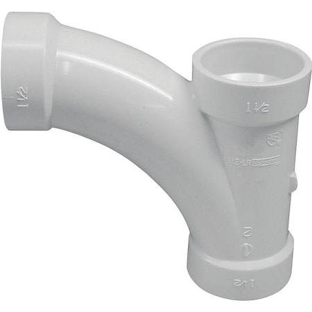 Canplas DWV Combination Tee Pipe Wye, 2 in, Hub, PVC, White, SCH 40 Schedule 194302