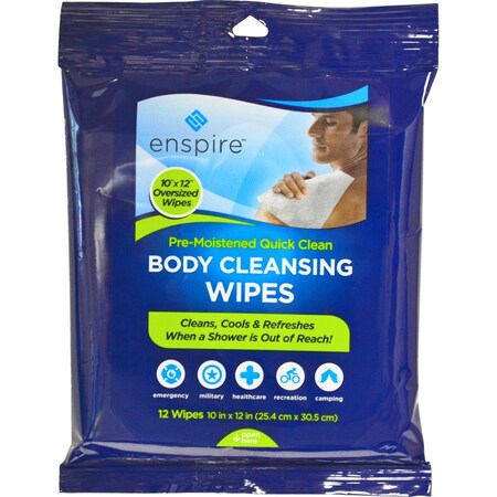 Enspire Fire Body Cleansing Wipes, Pre-Moistene, PK12 E1012QCP12