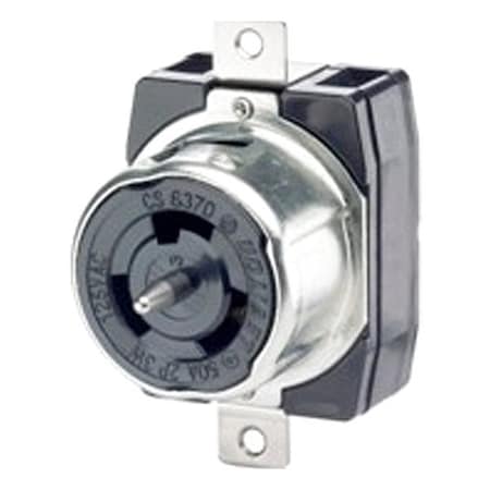Leviton Locking Receptacle, 50 A, 480V AC, Black CS8469