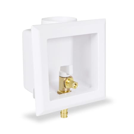 Everflow Icemaker Outlet Box W/ Valves; 1/2'' PEX A; White ABS (Single) SB100-F