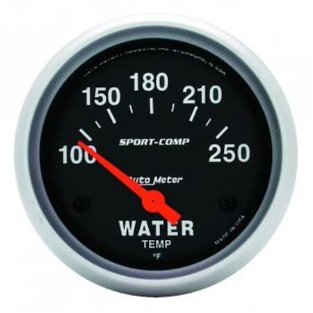 Auto Meter 3531 Sport-Comp Electric Water Temperature Gauge - 2.62 in. - 100-250 deg ATM3531