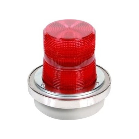 Edwards Signaling Warning Light, Red, 40W Halogen, 120V AC, 65 FPM, 6 in Dia., 1/2 in NPT Pipe 50R-N5-40WH