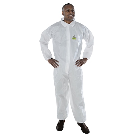 Defender Coverall, White Microporous, PK25 MP200L