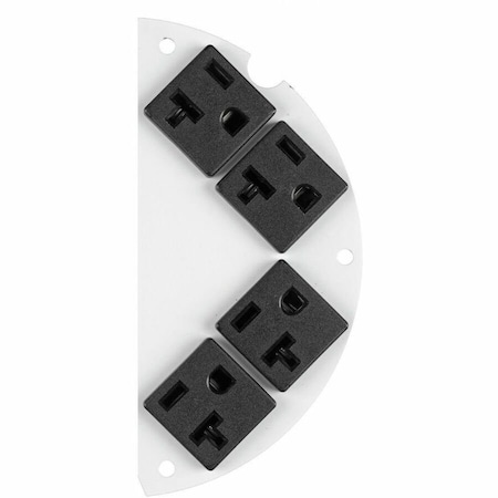 Hubbell Wiring Device-Kellems Recessed 6" Series, Sub Plate, 50% Right Side, (4) 20A Pre-Wired Receptacles, 1 or 2 Circuits, 18" Leads S1R6SPH