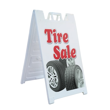 Signmission Tire Sale, A-Frame & 2 Decals Installed, Heavy-Duty Plastic Frame SBHD-D-2436-Tire Sale