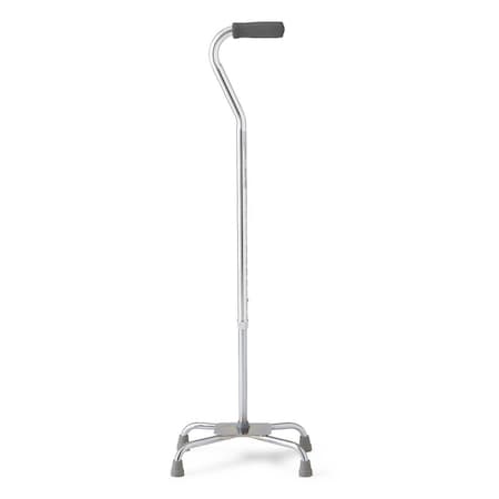 Medline Aluminum Quad Cane with Large Base, 300 lb. Weight Capacity, Chrome, 2PK MDS86228CHR