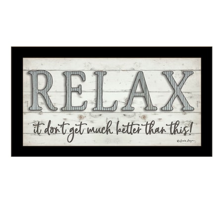 Homeroots Relax 2 Black Framed Print Bathroom Wall Art 415851