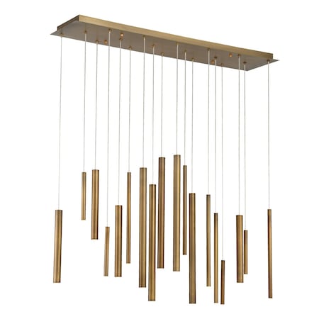 Eurofase Santana Contemporary LED Chandelier, 18-Light, 900 Lumens, Antique Brass/Antique Brass 31446-035