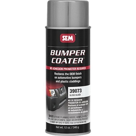 Sem Bumper Coater Trim Paint, 16 oz Aerosol Can, Gloss Silver 39073