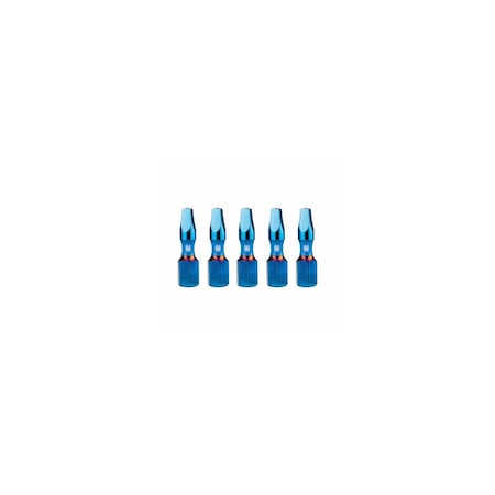 Sm Products SQ2 Mach-Blue Square Impact Driver Bits, 1 In., 5-Pk. 19085