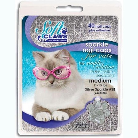 Smart Practice Take Home Kit, Soft Claws, Feline, Medium: Silver Sparkle, 40PK 2473338