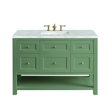 James Martin Vanities Breckenridge 48'' S Vanity, Smokey Celadon w/ Victorian Sil Top w/FreePower Wireless Charger 330-V48-SC-FVSL