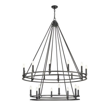 Z-Lite Dennison 20 Light Chandelier, Matte Black, 47.5 In W x 63 In H 4005-20MB