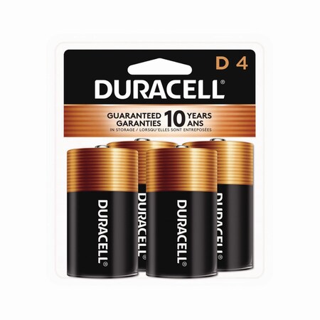 Duracell CopperTop Alkaline D Batteries, PK4 PK MN1300R4Z