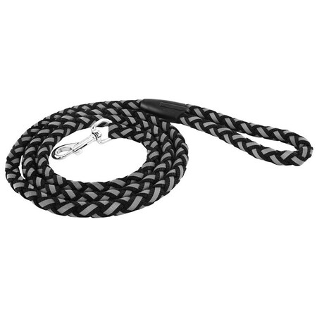 Ruffinit 80132-1 Reflective Safety Leash, 6 ft L, 5/8 in W, Nylon, Black, L 7N80132-1