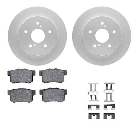 Dynamic Friction Co DFC GEOSPEC Coated Rotors with 5000 Brake Pads - Ceramic and Hardware 4512-01014