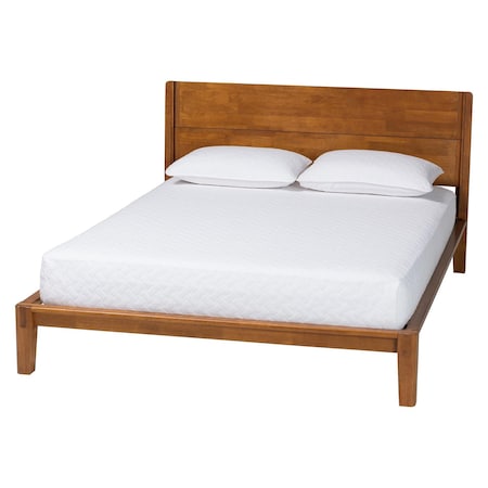 Baxton Studio Aldith Japandi Walnut Brown Toolless Assembly Queen Platform Bed 258-13796-ZORO