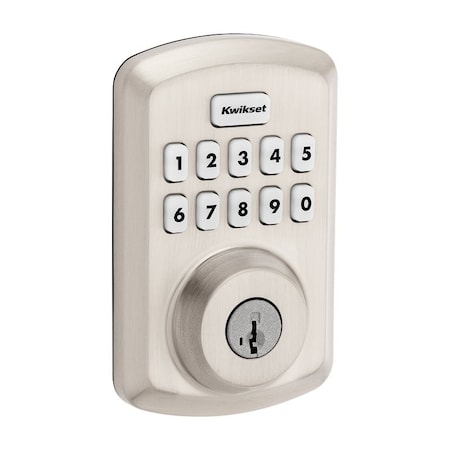 Kwikset Powerbolt 250 Series 992500-002 Keypad Electronic Lock, 3 Grade, Zinc, Satin Nickel 9250TRS15SMTRBP4A
