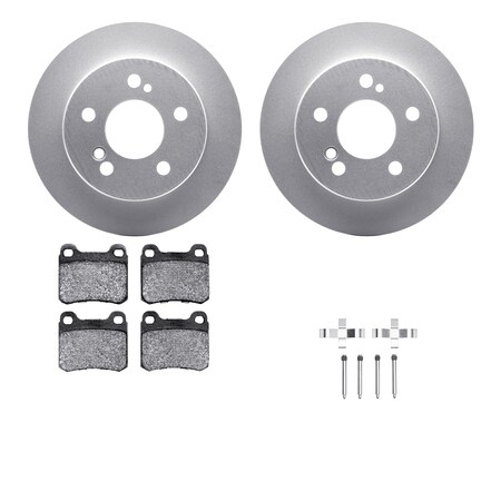 Dynamic Friction Co DFC GEOSPEC Coated Rotors with 5000 Brake Pads - Ceramic and Hardware 4512-63126