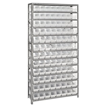 Quantum Storage Systems 12X75 SHELF UNIT W/96 BINS CLEAR 1275-101CL