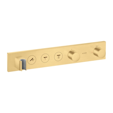 Axor ShowerSolutions Thermostatic Module Trim Select for 2 Functions in Brushed Gold Optic 18355251