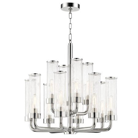 Hudson Valley Lighting Soriano 12 Light Chandelier 26.5 In. Polished Nickel 1726-PN