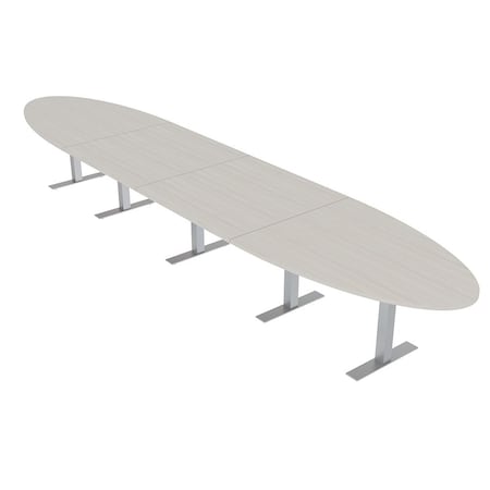 Skutchi Designs 20ft Conference Table With Power Unit | 18 Person Modular Oval Meeting Table | Harmony Series HAR-OVL-48X240-T-K458-NA