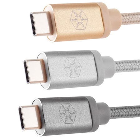 Silverstone 1 m Reversible USB-A to USB Type-C Cable, Gold CPU04G-1000