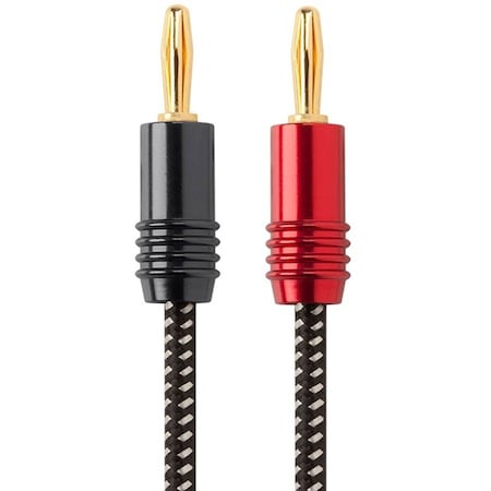 Monoprice Braided Speaker Wire, Banana Plug, 3 ft. 15519