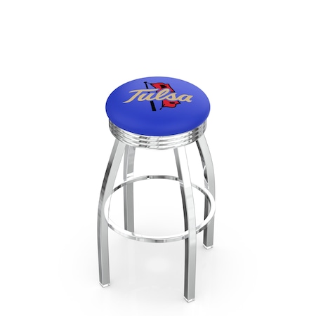 Holland Bar Stool Co 30" Chrome Tulsa Swivel Bar Stool, Accent Ring L8C3C30TulsaU