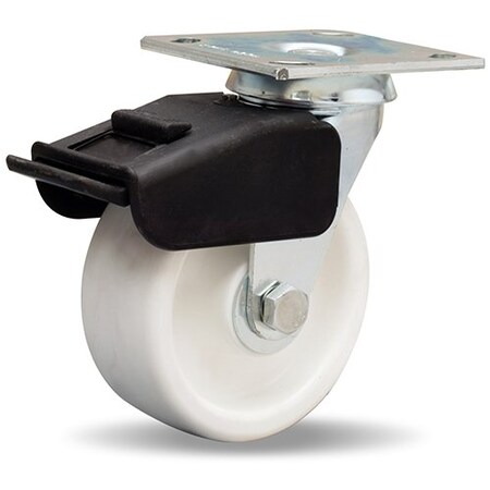 Hamilton Combination Brake Swivel Caster, 5" x 2" Aqualite Polyolefin Wheel, 1/2" Delrin Bearing S-BC-5AZ