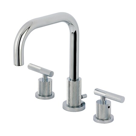 Kingston Brass Widespread Bathroom Faucet with Knurled Handle and Brass Pop-Up, Polished Chrome FSC8931KNL