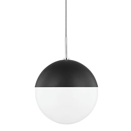 Mitzi Renee 1 Light Pendant 12 In. Polished Nickel/Black H344701L-PN/BK