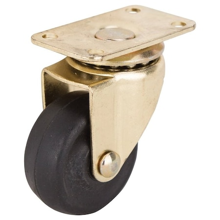 Prosource Swivel Caster, 1-5/8 in Dia Wheel, 5/8 in W Wheel, Rubber Wheel, Black, 70 lb JC-D01-PS