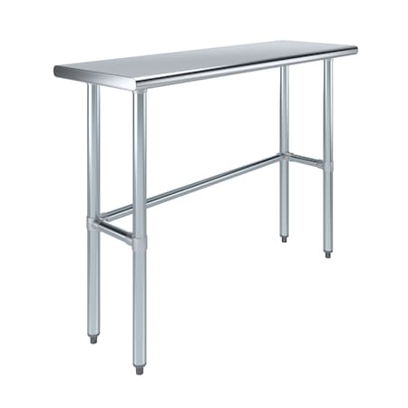 Amgood 16 in. x 48 in. Open Base Stainless Steel Work Table WT-1648-RCB-Z
