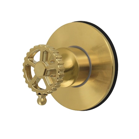 Kingston Brass Single-Handle Six-Way Diverter Valve with Round Trim Kit, Brushed Brass KS4037CG