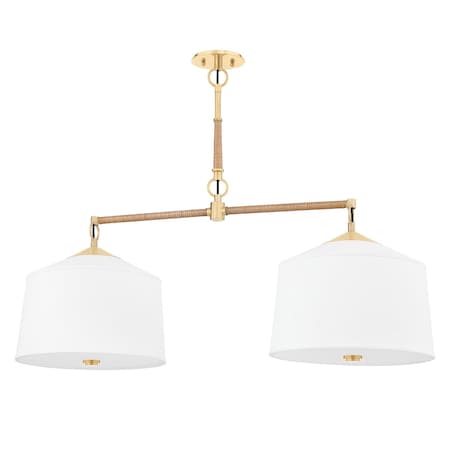 Hudson Valley Lighting White Plains 2 Light Linear 40 In. Aged Brass 5240-AGB