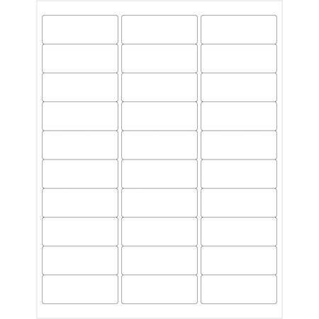 Tape Logic 2 5/8 x 1in White Rectangle Laser Labels - 25 Sheet Pack, 750PK LL11325PK
